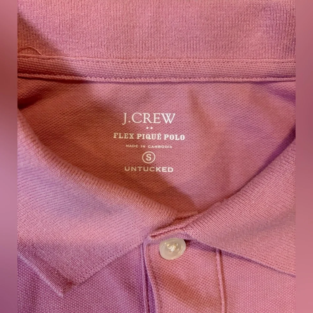 (2) J. Crew Men’s‎ Small Flex Piqued Polo Untucked Shirts (1 Blue 1 Pink)